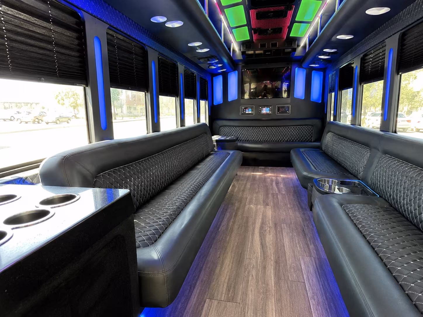 inglewood 15 passenger party bus inside