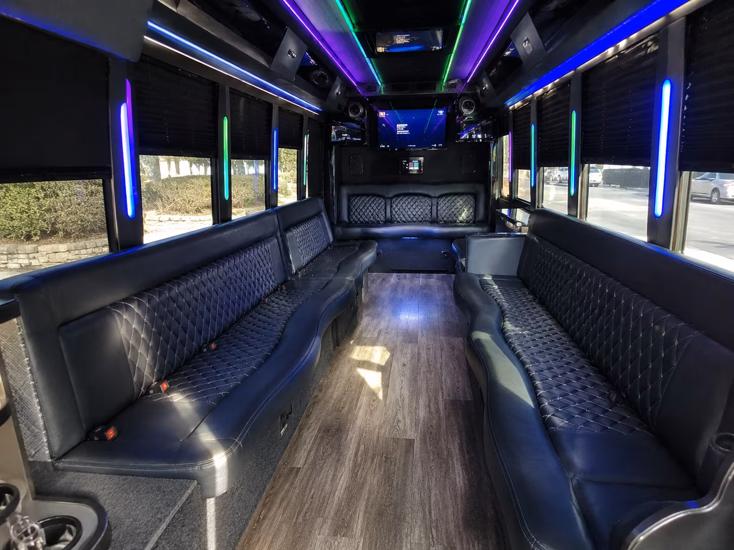 inglewood 15 passenger party bus interior