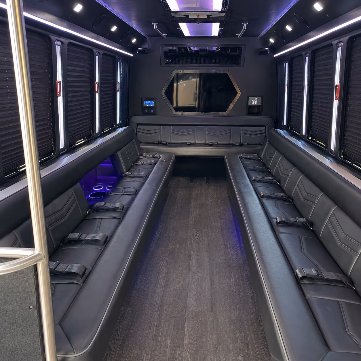inglewood 18 passenger party bus interior