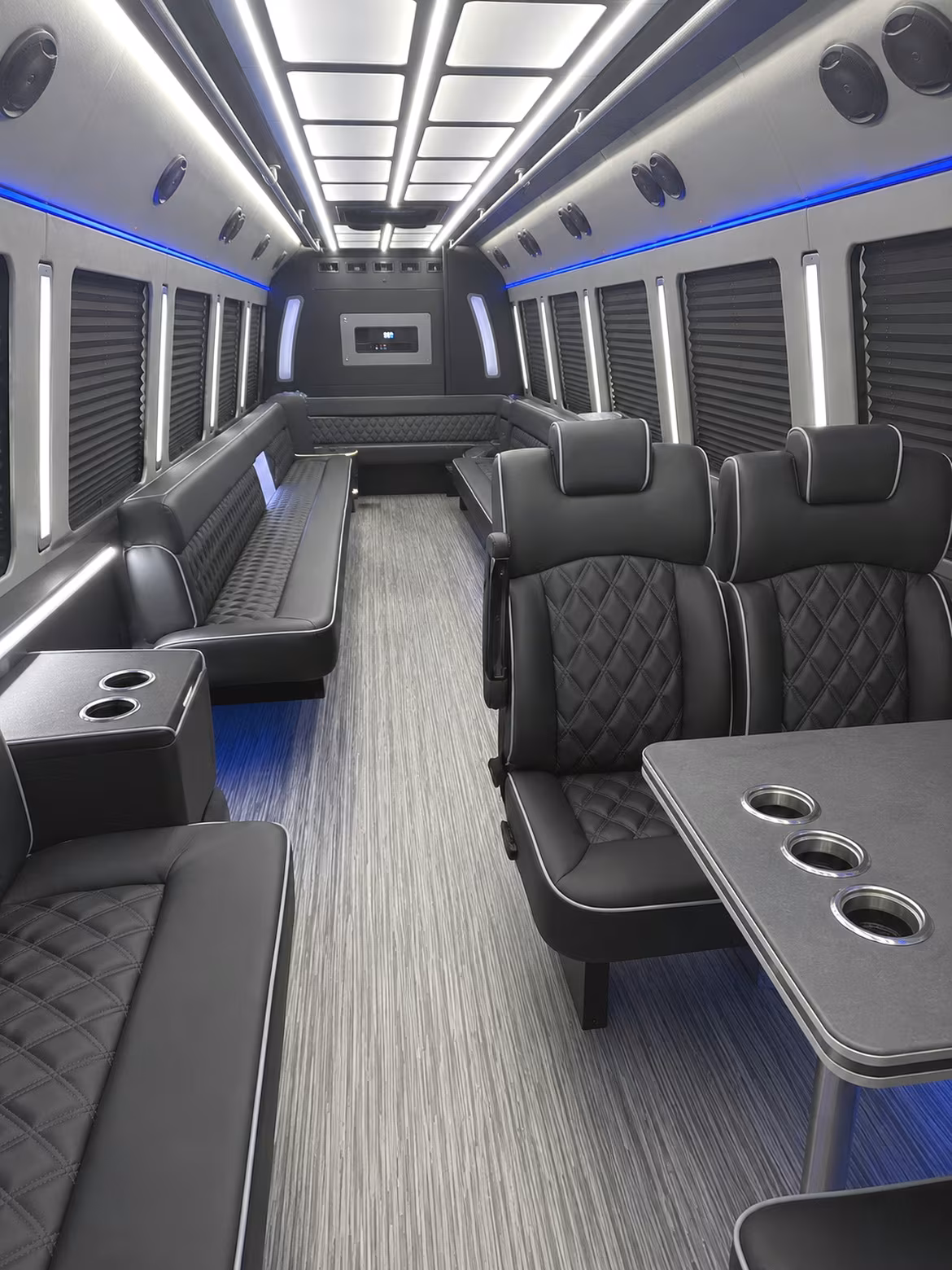 inglewood 25 passenger party bus inside