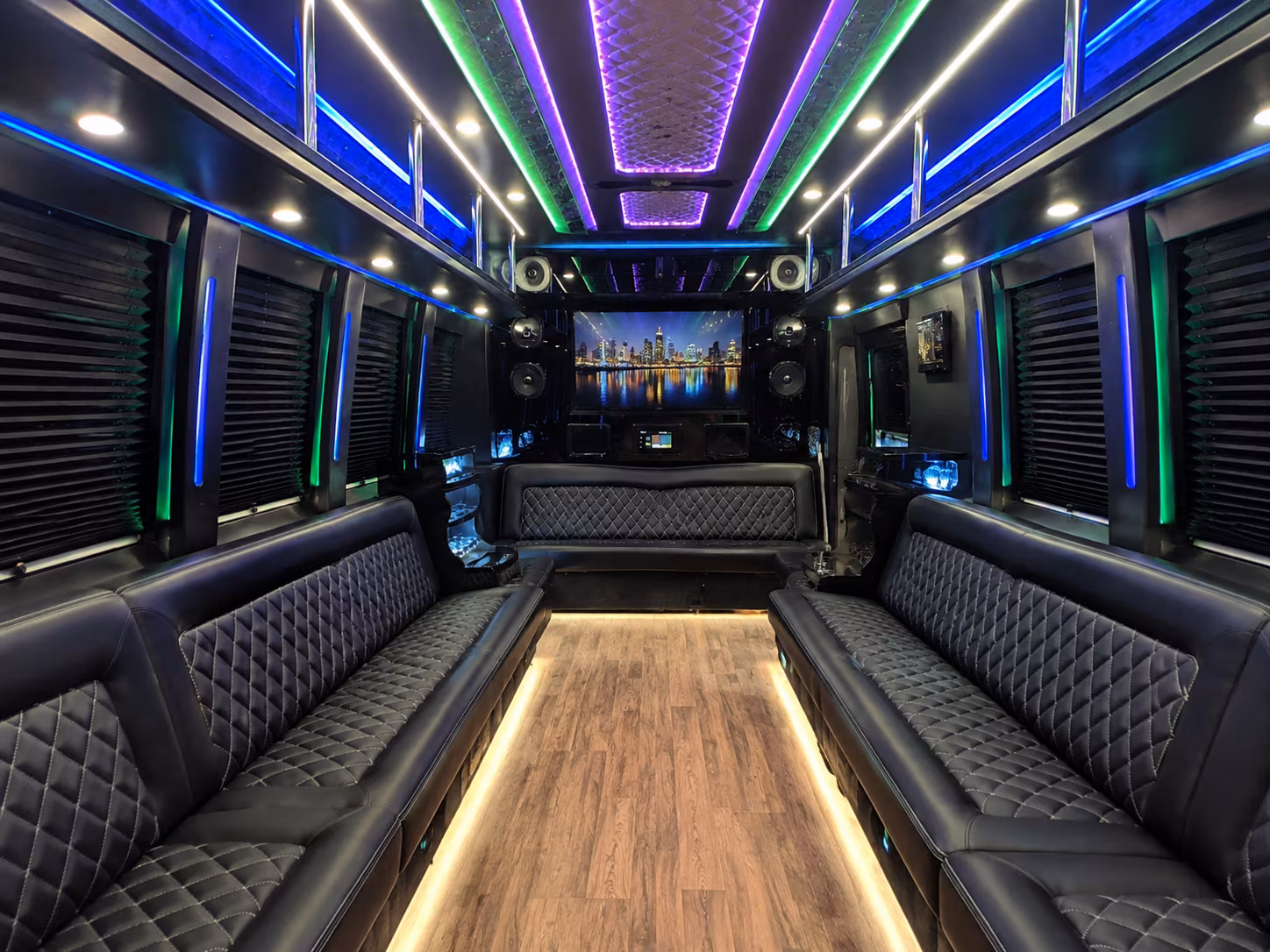 inglewood 25 passenger party bus interior