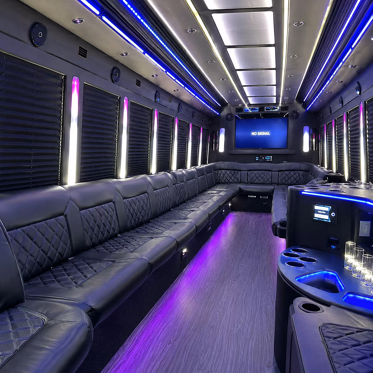inglewood 30 passenger party bus inside