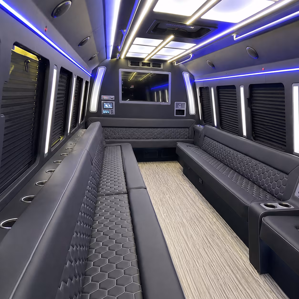 inglewood 40 passenger party bus inside